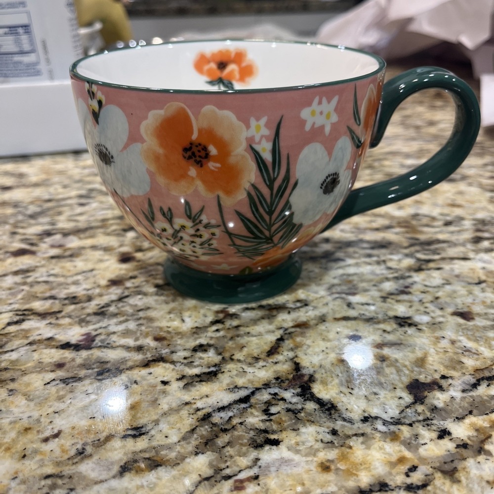 potters studio flower floral mug